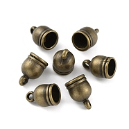 CCB Plastic Cord Ends, End Caps, Antique Bronze, 12.5x8.5mm, Hole: 1.8mm, Inner Diameter: 6.5mm(FIND-WH0050-46AB)