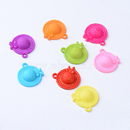 Opaque Acrylic Pendants, Hat, Mixed Color, 31x28.5x9mm, Hole: 3mm(X-SACR-S202-14)