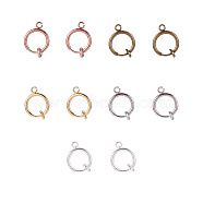 Brass Clip-on Hoop Earring Findings, for Non-pierced Ears, Cadmium Free & Lead Free, Mixed Color, 15.5x11x1.5~4.5mm, Hole: 1.5mm, 30pcs/box(KK-PH0036-23)