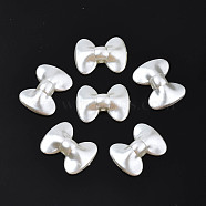ABS Plastic Imitation Pearl Beads, Bowknot, Creamy White, 14.5x19.5x5mm, Hole: 1.6mm(X-OACR-Q182-09)