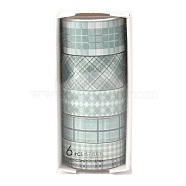 DIY Scrapbook Decorative Paper Tapes, Adhesive Tapes, Tartan Pattern Design Gift Wrapping Tape, for DIY Scrapbooking Supplie Gift Decoration, Medium Aquamarine, 0.5~2mm, about 2m/roll, 6rolls/box(DIY-M015-01C)