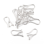 Brass Earring Hooks, Platinum, 20~21x2mm, 18 Gauge, Pin: 1mm(KK-R037-05P)