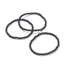 Round Glass Beads Stretch Bracelets for Teen Girl Women, Black, Beads: 4~5mm, Inner Diameter: 2-1/4 inch(5.65cm)(BJEW-A117-A-21)