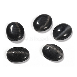 Cat Eye Cabochons, Oval, Black, 40x30x5.5mm(CE064-30X40-33)