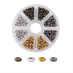 Alloy Spacer Beads, Rondelle, Mixed Color, 7x3mm, Hole: 4mm, 400pcs/box(PALLOY-KS0001-01)
