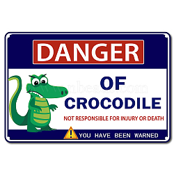 Vintage Metal Tin Sign, Wall Decor for Bars, Restaurants, Cafes Pubs, Crocodile Pattern, 30x20cm(AJEW-WH0157-131)