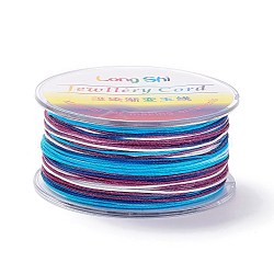 Segment Dyed Polyester Thread, Braided Cord, Colorful, 1mm, about 54.68 yards(50m)/roll(NWIR-I013-E-21)
