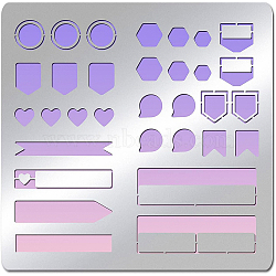 Stainless Steel Cutting Dies Stencils, for DIY Scrapbooking/Photo Album, Decorative Embossing DIY Paper Card, Matte Stainless Steel Color, Mixed Patterns, 15.6x15.6cm(DIY-WH0279-113)