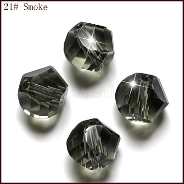 10mm Gray Polygon Glass Beads