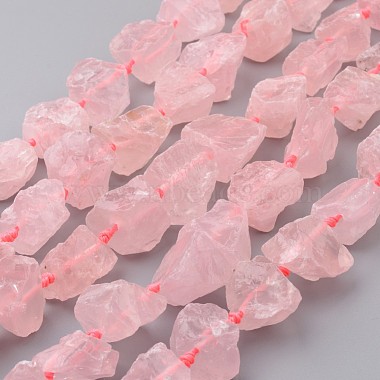 16mm Pink Nuggets Rose Quartz Beads