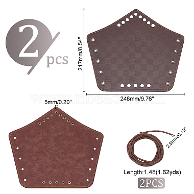 Tartan Pattern Imitation Leather Cuff Wristband for Bikers(AJEW-WH0258-937A)-2