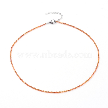 Orange Cubic Zirconia Necklaces