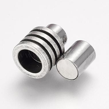 304 Stainless Steel Magnetic Clasps with Glue-in Ends(STAS-F124-01AS)-3