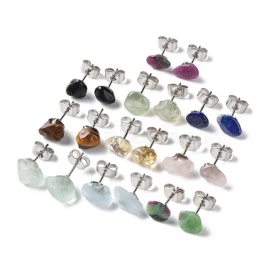 Nuggets Mixed Stone Stud Earrings