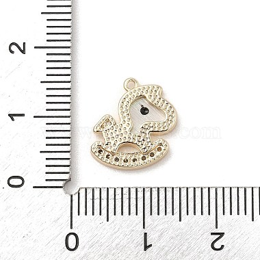 Brass Micro Pave Clear Cubic Zirconia Pendants(KK-A207-07G)-3