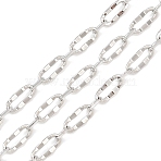 Brass Dapped Chains, Cadmium Free & Lead Free, Rack Plating, Long-Lasting Plated, Unwelded, Platinum, 8x3x1mm(CHC-P017-03P)