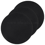 Felt Record Pad, Flat Round, Black, 295x1.5mm, Hole: 8.5mm(AJEW-WH0816-194)