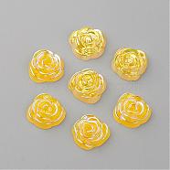 Acrylic Cabochons, AB Color Plated, Rose, Gold, 15x14x5mm(MACR-Q184-24)