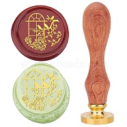 Brass Wax Seal Stamps with Rosewood Handle, for DIY Scrapbooking, Others, 25mm(AJEW-WH0412-0133)