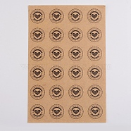 Thank You Sticker, Self-Adhesive Kraft Paper Gift Tag Stickers, for Presents, Packaging Bags, BurlyWood, Sticker: 30mm, 1 Sticker/pc(DIY-D028-01A-01)