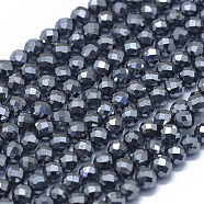 Terahertz Stone Beads Strands, Faceted, Round, 4mm, Hole: 0.5mm, about 90~95pcs/Strand, 15.35 inch(39cm)(G-D0013-77B)