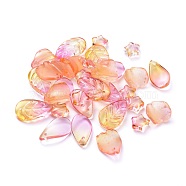 Electroplate Transparent Glass Beads, Mixed Shapes, Colorful, 5~21x6~14x3~10mm, Hole: 0.9~1.2mm(EGLA-L027-D03)
