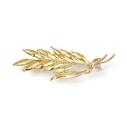 Rhinestone Brooch Pin, Light Gold Alloy Lapel Pin for Backpack Clothes, Light Gold, 73.5x25x5mm(PALLOY-K002-01KCG-01)