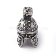 316 Surgical Stainless Steel Gladiator Helmet Beads, Antique Silver, 15x8x12mm, Hole: 2mm(STAS-F190-12AS)