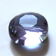 Imitation Austrian Crystal Beads, Grade AAA, Faceted, Flat Round, Lilac, 6x3.5mm, Hole: 0.7~0.9mm(SWAR-F053-6mm-04)