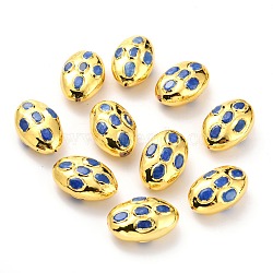 Natural Quartz Beads, with Golden Brass Findings, Dyed, Oval, Blue, 26~27x16.5~17.5x11.5~13mm, Hole: 0.8mm(G-B011-11G-D)