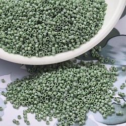 MIYUKI Delica Beads, Cylinder, Japanese Seed Beads, 11/0, (DB2310) Matte Opaque Glazed Pistachio AB, 1.3x1.6mm, Hole: 0.8mm, about 20000pcs/bag, 100g/bag(SEED-J020-DB2310)