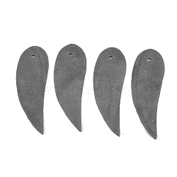 Eco-Friendly Sheepskin Leather Pendants, teardrop, Gray, 46.5x15x1mm, Hole: 1.5mm(FIND-T045-19B-02)