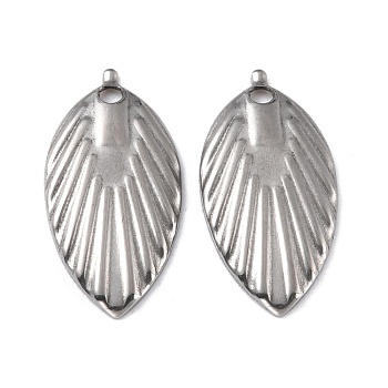 201 Stainless Steel Pendants, Teardrop, Stainless Steel Color, 17.5x9x1.6mm, Hole: 1.4mm