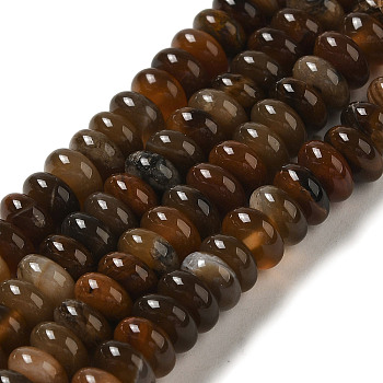 Natural Red Agate Beads Strands, Dyed & Heated, Rondelle, 6x3mm, Hole: 0.7mm, about 130pcs/strand, 15.94''(40.5cm)