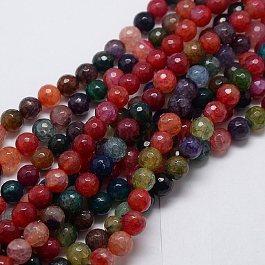 8mm Mixed Color Round Natural Agate Beads