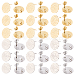 40Pcs 2 Colors 304 Stainless Steel Stud Earings Finding, Mixed Color, 15x15mm, Hole: 2.5mm, Pin: 0.8mm, 20pcs/color(STAS-SC0010-40)