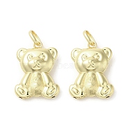 Brass Pendants, Bear, Real 18K Gold Plated, 33x20x10mm, Hole: 5.5x8mm(KK-I708-22A-G)