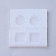 Silicone Molds, Resin Casting Molds, For UV Resin, Epoxy Resin Jewelry Making, Square and Flat Round, White, 48x48x5mm, Inner Diameter: 13x13mm(X-DIY-WH0143-41)