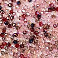 Fire-Polished Czech Glass Beads, Faceted, Ananas, Pink, 6x5.5~6mm, Hole: 1.2mm, about 360pcs/bag(LAMP-O017-151-R2M6)