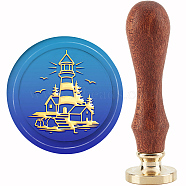Brass Wax Seal Stamp with Handle, for DIY Scrapbooking, Lighthouse Pattern, 89x30mm(AJEW-WH0184-1102)