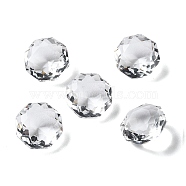 Transparent Glass Rhinestone Cabochons, Faceted, Pointed Back, Octagon, Clear, 10x10x6mm(RGLA-B003-05A-09)