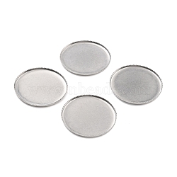 316 Surgical Stainless Steel Tray Settings, Serrated Edge Bezel Cups, Flat Round, Stainless Steel Color, 31x2mm(STAS-I187-08C-P)