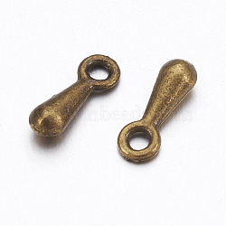 Alloy Charms, Chain Extender Drop, Teardrop, Antique Bronze, 7x2.5x2mm, Hole: 1mm(PALLOY-K148-02AB)