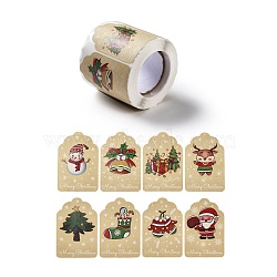 Christmas Themed Polygon Roll Stickers, Self-Adhesive Paper Gift Tag Stickers, for Party, Decorative Presents, Mixed Color, 60x40x0.1mm, about 300pcs/roll(DIY-B045-08)