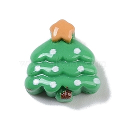 Opaque Christmas Theme Resin Cabochons, Christmas Tree, 12.5x11.5x5.5mm.(RESI-H162-06O)