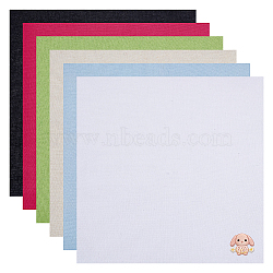 6Pcs Linen Embroidery Fabric, Square, Mixed Color, 495~500x495~500x0.7mm(DIY-WH0750-428)
