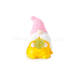 Resin Display Decorations, Gnome, Yellow, 31x23mm(PW-WGA6C67-01)