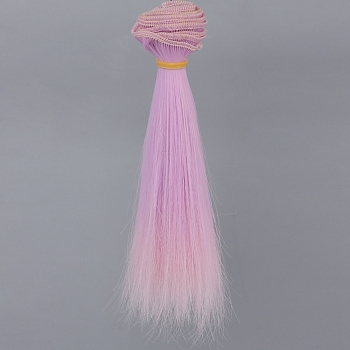 Gradient Plastic Long Straight Hair Doll Wig Hair, for DIY Girls BJD Makings Accessories, Thistle, 1000x150mm