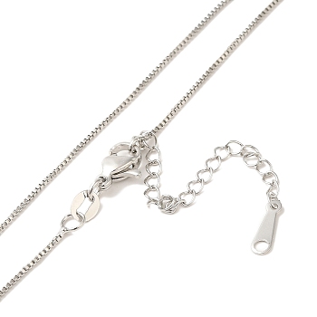 Brass Box Chain Necklaces, Platinum, 17.91x0.04 inch(45.5x0.1cm)