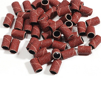 120 Grit Carborundum Grinding Head Manicure Accessories, Coconut Brown, 12.8mm, Inner Diameter: 6.4mm, about 50pcs/set